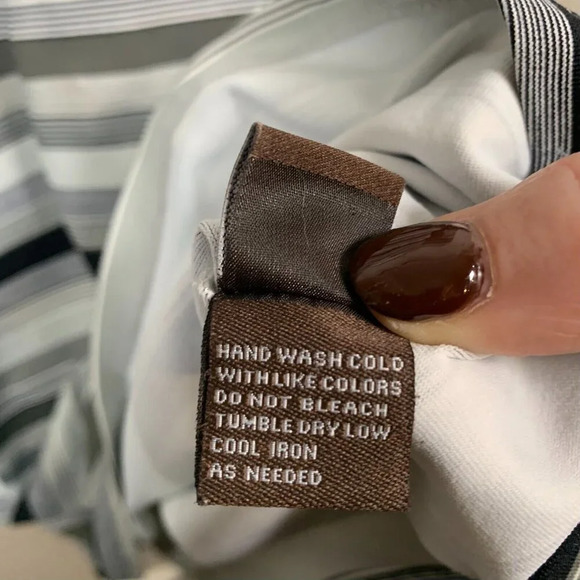 J Mclaughlin Lynn Henley Dress Womens Small Black Gray Stripe Catalina Cloth S - Picture 6 of 7